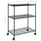 vidaXL Estantería de 3 niveles con ruedas negro 60x35x81 cm 150 kg vidaXL Estantería de 3 niveles con ruedas negro 60x35x81 cm 150 kg