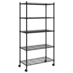 vidaXL Estante almacenaje 5 niveles y ruedas 75x35x155 cm negro 250 kg