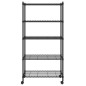 vidaXL Estante almacenaje 5 niveles y ruedas 75x35x155 cm negro 250 kg vidaXL Estante almacenaje 5 niveles y ruedas 75x35x155 cm negro 250 kg