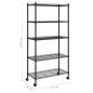 vidaXL Estante almacenaje 5 niveles y ruedas 75x35x155 cm negro 250 kg vidaXL Estante almacenaje 5 niveles y ruedas 75x35x155 cm negro 250 kg