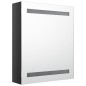 vidaXL Armario de baño con espejo LED negro brillante 50x14x60 cm