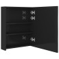 vidaXL Armario de baño con espejo LED negro brillante 50x14x60 cm