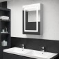 vidaXL Armario de baño con espejo y LED gris hormigón 50x13x70 cm vidaXL Armario de baño con espejo y LED gris hormigón 50x13x70 cm