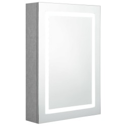 vidaXL Armario de baño con espejo y LED gris hormigón 50x13x70 cm