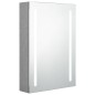 vidaXL Armario de baño con espejo y LED gris hormigón 50x13x70 cm