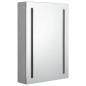 vidaXL Armario de baño con espejo y LED gris hormigón 50x13x70 cm
