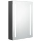 vidaXL Armario de baño con espejo y luz LED gris 50x13x70 cm