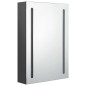 vidaXL Armario de baño con espejo y luz LED gris 50x13x70 cm