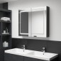 vidaXL Armario de baño con espejo LED negro brillante 80x12x68 cm vidaXL Armario de baño con espejo LED negro brillante 80x12x68 cm