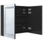 vidaXL Armario de baño con espejo LED negro brillante 80x12x68 cm vidaXL Armario de baño con espejo LED negro brillante 80x12x68 cm