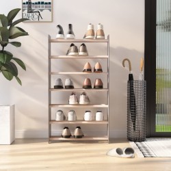 vidaXL Mueble zapatero de madera contrachapada gris 65x24x117 cm