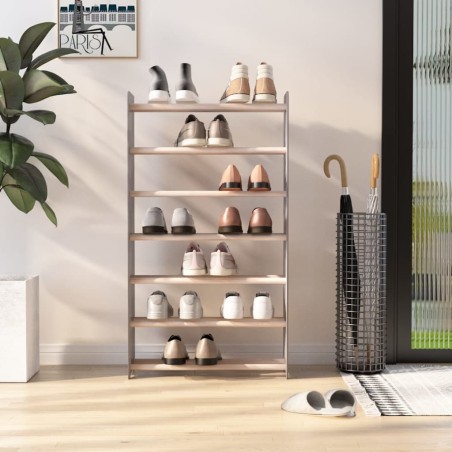 vidaXL Mueble zapatero de madera contrachapada gris 65x24x117 cm