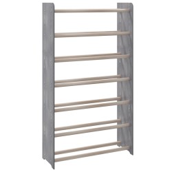 vidaXL Mueble zapatero de madera contrachapada gris 65x24x117 cm