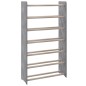 vidaXL Mueble zapatero de madera contrachapada gris 65x24x117 cm vidaXL Mueble zapatero de madera contrachapada gris 65x24x117 cm