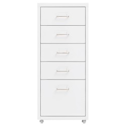 vidaXL Armario archivador móvil metal blanco 28x41x69 cm