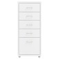 vidaXL Armario archivador móvil metal blanco 28x41x69 cm