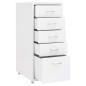 vidaXL Armario archivador móvil metal blanco 28x41x69 cm
