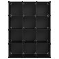 vidaXL Estantería de cubos con 12 compartimentos negro PP vidaXL Estantería de cubos con 12 compartimentos negro PP