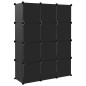 vidaXL Estantería de cubos con 12 compartimentos negro PP vidaXL Estantería de cubos con 12 compartimentos negro PP