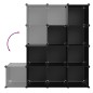vidaXL Estantería de cubos con 12 compartimentos negro PP vidaXL Estantería de cubos con 12 compartimentos negro PP