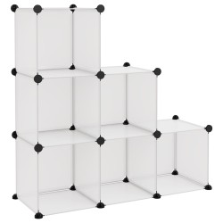 vidaXL Estantería de cubos con 6 compartimentos PP transparente