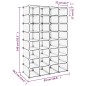 vidaXL Zapatero PP transparente 93x36,5x140 cm