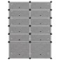 vidaXL Zapatero PP negro 94x37x125 cm vidaXL Zapatero PP negro 94x37x125 cm