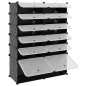 vidaXL Zapatero PP negro 94x37x125 cm vidaXL Zapatero PP negro 94x37x125 cm