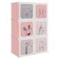 vidaXL Estantería infantil de cubos con 6 compartimentos rosa PP vidaXL Estantería infantil de cubos con 6 compartimentos rosa PP