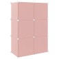 vidaXL Estantería infantil de cubos con 6 compartimentos rosa PP vidaXL Estantería infantil de cubos con 6 compartimentos rosa PP