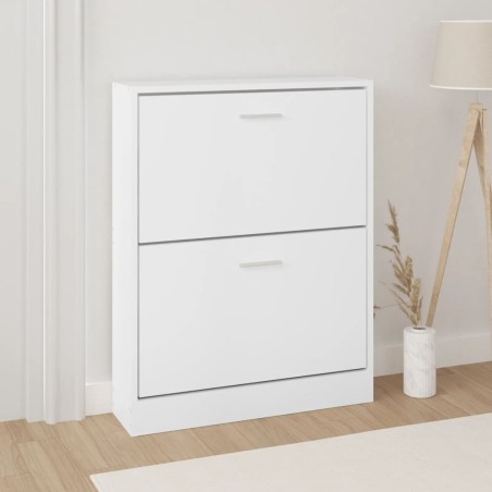 vidaXL Mueble zapatero madera contrachapada blanco 59x17x81 cm