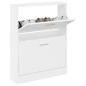 vidaXL Mueble zapatero madera contrachapada blanco 59x17x81 cm vidaXL Mueble zapatero madera contrachapada blanco 59x17x81 cm