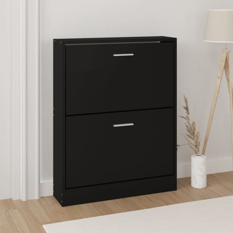 vidaXL Mueble zapatero madera contrachapada negro 59x17x81 cm vidaXL Mueble zapatero madera contrachapada negro 59x17x81 cm