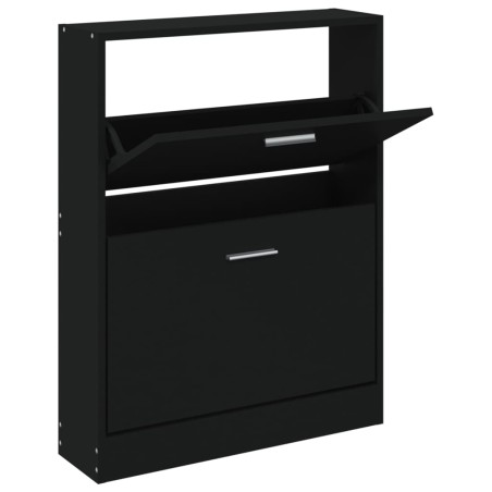 vidaXL Mueble zapatero madera contrachapada negro 59x17x81 cm