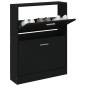 vidaXL Mueble zapatero madera contrachapada negro 59x17x81 cm vidaXL Mueble zapatero madera contrachapada negro 59x17x81 cm
