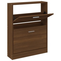 vidaXL Mueble zapatero madera contrachapada marrón roble 59x17x81 cm