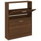 vidaXL Mueble zapatero madera contrachapada marrón roble 59x17x81 cm
