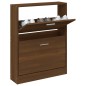 vidaXL Mueble zapatero madera contrachapada marrón roble 59x17x81 cm