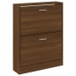 vidaXL Mueble zapatero madera contrachapada marrón roble 59x17x81 cm