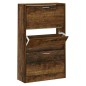vidaXL Mueble zapatero madera contrachapada roble ahumado 63x24x103 cm vidaXL Mueble zapatero madera contrachapada roble ahumado 63x24x103 cm