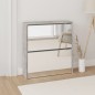vidaXL Mueble zapatero con espejo 2 niveles gris hormigón 63x17x67 cm vidaXL Mueble zapatero con espejo 2 niveles gris hormigón 63x17x67 cm