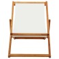 vidaXL Silla de playa plegable madera de eucalipto y tela blanco crema vidaXL Silla de playa plegable madera de eucalipto y tela blanco crema