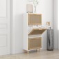 vidaXL Zapatero madera contrachapada blanco ratán natural 52x25x115 cm