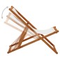 vidaXL Silla de playa plegable madera de eucalipto y tela blanco crema vidaXL Silla de playa plegable madera de eucalipto y tela blanco crema