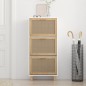 vidaXL Zapatero madera contrachapada blanco ratán natural 52x25x115 cm