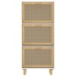 vidaXL Zapatero madera contrachapada blanco ratán natural 52x25x115 cm