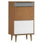 vidaXL Zapatero MOLDE madera maciza de pino marrón 59,5x35x103 cm vidaXL Zapatero MOLDE madera maciza de pino marrón 59,5x35x103 cm