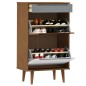 vidaXL Zapatero MOLDE madera maciza de pino marrón 59,5x35x103 cm vidaXL Zapatero MOLDE madera maciza de pino marrón 59,5x35x103 cm