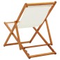 vidaXL Silla de playa plegable madera de eucalipto y tela blanco crema vidaXL Silla de playa plegable madera de eucalipto y tela blanco crema