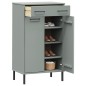 vidaXL Zapatero con patas de metal OSLO madera maciza pino gris vidaXL Zapatero con patas de metal OSLO madera maciza pino gris